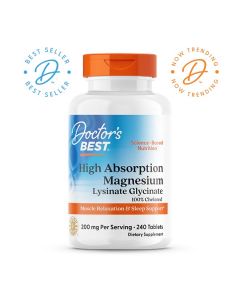 Doctor's Best - High Absorption Magnesium 100% Chelated with Albion Minerals - 240 Tabletten (100 mg)