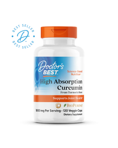 Doctor's Best High Absorption Curcumin, 500 mg, 120 Capsules