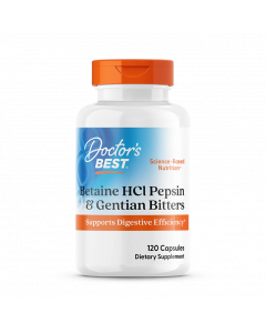 Doctor's Best Betaine HCL Pepsin & Gentian Bitters, 120 Capsules