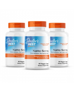 Doctor's Best - Natto-Serra - 3 x 90 Veggie Caps - bundle (Nattokinase Serrapeptase)